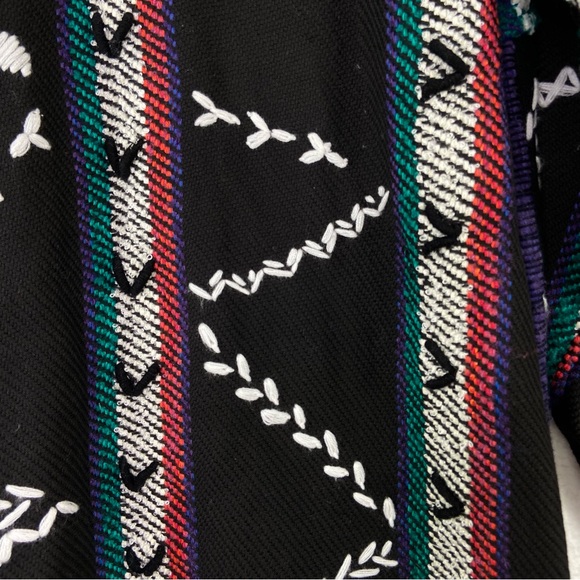 Crystal heavy knit embroidery Aztec boho art to wear open front cardigan jacket. - Picture 9 of 9